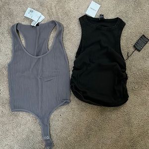 NWT f21 seamless bodysuit and black tank top
